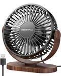 SWEETFULL Desk Fan, Small USB Desk Fan Silent, 3 Speeds Portable Personal Desktop Fan, Dual 360° Adjustment Mini Fan, Quiet Operation for Home,Office,School and Outdoor (Black)