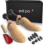 Medipaq - Premium Gents Pine Shoe Stretchers - Shoe Tree Stretcher - Shoe Stretches for Men - Set of 2, with Cedar Balls and Drawstring Bag (UK 7-12)