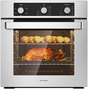 24" Single Wall Oven, ETL Certified, ThermoMate 2.79 Cu. Ft. Built-in Electric Oven with 5 Cooking Functions, Electric Wall Ovens with Stainless Steel Finish, Anti-Mistouch Knob