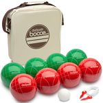 GoSports 100mm Regulation Bocce Set with 8 Balls, Pallino, Case and Measuring Rope - Premium Official Size Set