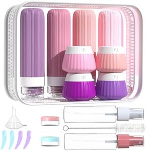 NuvaConx 18 Pack Travel Bottles Set, TSA Approved Leak Proof Silicone Squeezable Containers for Toiletries, Refillable Travel Accessories for Conditioner, Shampoo, Lotion & Body Wash Accessories