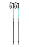 LEKI Kids’ Rider Lightweight Aluminum Ski Poles for Alpine Skiing - Darkblue-Light Turquoise-White - 80 cm