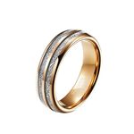 ANAZOZ Mens Promise Rings Engraved Men Rings Men Promise Rings,Tungsten Wedding Band Ring for Men Simple Round 6mm Men Rings Rose Gold Ring Size X 1/2