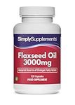 Flaxseed Oil Capsules 3000mg | 120 Capsules of Cold Pressed Flaxseed Liquid = Over 1 Month Supply | ALA Supplement for Omega 3 | Manufactured in The UK