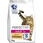 Perfect Fit 1+ Adult Chicken 7 kg Bag, Complete Premium Dry Cat Food