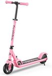 FanttikRide C9 Electric Scooter for Kids 3.9 ft - 5.2 ft, 6/10MPH, 5 Miles Range, LED Display, Adjustable Height, Foldable, Rubber Wheels, Lightweight, Scooter for Kids up to 132 lbs (Pink)