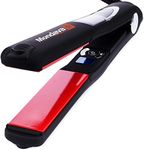 MONDAVA Professional Ceramic Tourmaline Hair Straightener Flat Iron and Curler, Ionic Dual Voltage Adjustable Digital LED Technology, Straighten and Style Wild Hair in 8 Min, 1”