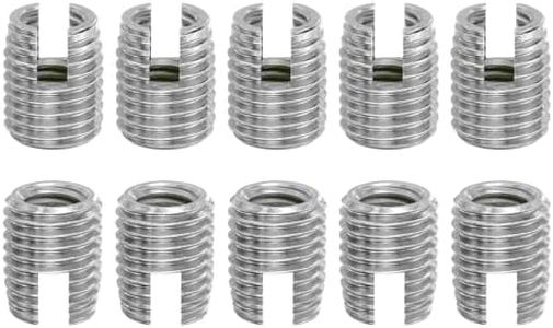 uxcell Self Tapping Threaded Inserts, 15pcs Inner M8-1.25 Outer M12x15 303 Stainless Steel Slotted Thread Repair Inserts Nuts