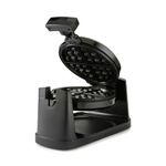 Geepas 1000W Rotating Belgian Waffle Maker - Rotary Waffle Iron Machine with Non Stick Plates - Auto Temperature Control, Cooks up to 4 Waffles - Great for Sweet and Savoury/Belgian Waffles, Silver