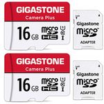 Gigastone 16GB 2-Pack Micro SD Card, Camera Plus 85MB/s, Full HD Video, U1 C10 Class 10 Micro SDHC UHS-I Memory Card, with MicroSD to SD Adapter