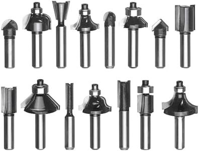 Original Einhell 15 tlg. Fräser-Set (passend für Elektro-Oberfräsen, 15-teilig, 8 mm Schaftdurchmesser, im Holzkoffer)