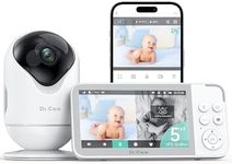 Dr.Care VistaView Smart WiFi Baby Monitor, 5” 1080P HD Screen, 2K Camera with App Control, Cry & Motion Alerts, Night Vision, 5000mAh Battery, Two-Way Talk, Multi-User Access, 390m/1279ft Range
