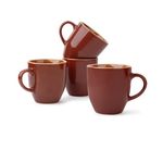 Shay Ceramic Coffee Mug Set, Set of 4, 300ml, Burgundy | Medium Mug | Glossy Finish | Stoneware Coffee Cup Set | Ceramic Cup | Microwave Safe (Burgundy Milk Mug, Set of 4)