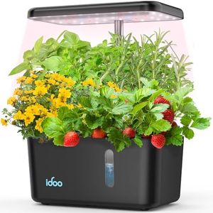 iDOO Hydroponics Growing System, 10 pods Indoor Herb Garden with LED Grow Light, Auto Timer Smart Garden, Water Shortage Alarm, 15'' Height Adjustable, 4.5L Water Tank
