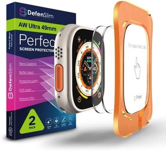Defenslim, 2-Pack Screen Protectors for Apple Watch ULTRA 2 & 1 [49mm] - Tempered Glass - Easy and Quick Installation with Auto Alignment, Complete Screen Protection