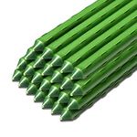 BOOCHCOM 48 Inches Garden Stakes, Sturdy Plastic Coated Steel Plant Sticks Cage Support for Securing Trees, Climbing Plants, Shrubs, Tomatoes, Fences, Beans (25 Pack - 4Ft)