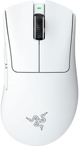 Razer DeathAdder V4 Pro Wireless Gaming Mouse — Ultra-Lightweight 57g, 45K DPI Optical Sensor and Scroll Wheel, 8000Hz HyperPolling, Up to 150 Hr Battery, USB-C Charging, for PC, Laptop — White