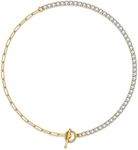 NUZON Gold CZ Tennis Necklace for W