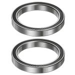 sourcing map 2pcs 6808-2RS Deep Groove Ball Bearings 40mm Bore 52mm OD 7mm Thick Chrome Steel ABEC5 Double Sealed Bearing for Motors Pumps Conveyors