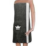 JEMIDI Sauna Kilt Sauna Kilt Ladies Hook-and-Loop Fastening M-XXL Cotton Terry Sarong 100% Cotton Sauna Sarong Sauna Towel Anthracite/White Women