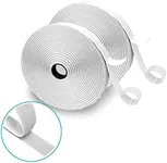 (26ft x 0.75in) White Hook and Loop Strips with Adhesive, Double Rolls of Heavy Duty Self Adhesive Tape with Backing, Nylon Self Adhesive Tape for Home Office School and Crafting
