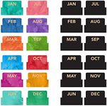 Global Printed Products Monthly Adhesive Tabs Includes 12 Black and 12 Colorful (Set of 24)