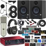 Focusrite Scarlett 2i2 4th Gen USB Audio Interface with Complete Kit Exclusive Software Bundle with New Designed Eris 3.5 Studio Monitors with Professional Microphone Kit and Recording Headphones