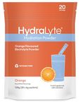 Hydralyte Effervescent Electrolytes Powder Sachets - 20 Flavoured Sticks - Rapid Rehydration - Prevent Dehydration - Achieve Optimal Hydration (20 Sachets, Orange)