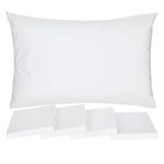 100% Cotton Zippered Pillow Protectors Cover Case, Anti Dust Mite, Anti-Allergy, Breathable & Soft Hotel Quality Pillowcase (50x75cm, Pack of 4)