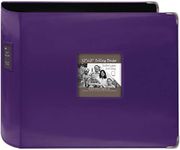 Pioneer Photo Album Scrapbook Jumbo Binder, 12x12" 3 D-Ring 2.5", Sewn Leatherette Frame with Metal Corner, Color: Bright Purple