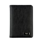 tag8 Vegan Leather Passport Holder, Eco-Friendly Leather Passport with NFC Technology for Men and Women, Dual Passport Wallet and Case for Cards and Documents, Black