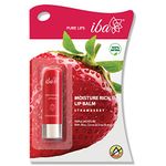 Iba Pure lips Moisture Rich Lip Balm - Strawberry 4.5 g | For Pigmented Dry Damaged & Chapped Lips | Enriched with Cocoa Butter Shea Butter l Glossy Finish| 100% Natural | Halal Certified & Vegan