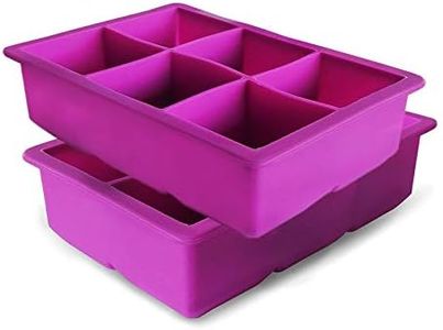 Ice Cube Mold Silicone Ice cube Tray Large Squares 2 x 6 Big Ice Cube Molds Set - Makes 12 Cubes! The Large Ice Cube Molds Made from Food Grade Silicone & are Reusable