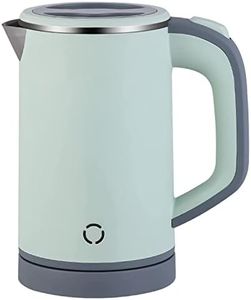 Small Electric Kettle Stainless Steel Double Wall Electric Kettle,0.8L Portable Travel Kettle Stainless Steel with Auto Shut-Off,Low Power Hot Water Kettle for Camping, Travel (green)