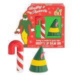MAD BEAUTY Warner Bros Elf Lip Balm Duo, Candy Cane & Elf Hat, Sweet Fruity Fragrance, Moisturizing, Gift, Travel Size, Christmas, Holidays