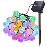 DIWUJI Solar String Lights Outdoor Garden, 21ft 30 LED Waterproof Fairy Lights, Solar Globe Crystal Ball Decor Festival Colourful Light for Yard Party Wedding Patio Christmas Decoration (Multicolor)