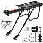 DazSpirit Rear Bike Rack, Adjustable Bicycle Rear Cargo Rack, MTB Rear Rack, Bike Rear Seat Luggage Rack, Quick Release, Load 60kg, Aluminum Alloy Material with Reflector for Cycling Camping Touring