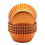 Mombake Standard Orange Foil Cupcake Liners Muffin Baking Cups for Party and More, 100-Count