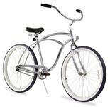 Firmstrong Urban Man Alloy Single Speed Beach Cruiser Bicycle, 26", Silver