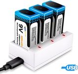 9V 800mAh Rechargeable Batteries an