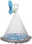 Alvinlite Standard Cast Net for Bait Trap Fish 8ft-16ft Radius Fishing Cast Net 3/8 Inch Mesh Size Throw Cast Net with Heavy Duty Real Zinc Sinker for Freshwater and Saltwater (Dia.4.8M White)