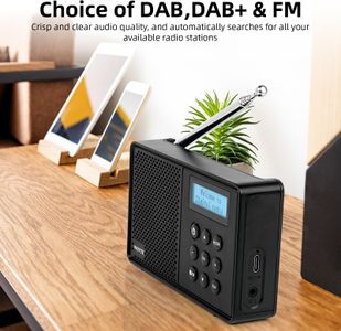 WOVTE DAB+ Portable Digital Radio – Bluetooth, Rechargeable, 40 Presets