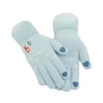 Richmen Women Winter Knit Gloves Men Woolen Soft Angora Acrylic Wool Touchscreen Finger Hand Gloves | Women Winter Gloves Soft Wool Angora (L Blue)