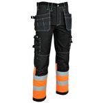 MS9 Mens Hi Viz Cargo Combat Holster Pockets Tactical Working Work Trouser Trousers Pants Jeans Orange