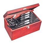 Starrett ST436.1CXFLZ 436.1 Series Outside Micrometer Set, Friction Thimble, Lock Nut, Carbide Faces, 0-6" Range, 0.0001" Graduation