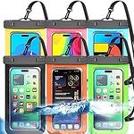 6 Pack Universal Waterproof Phone Pouch, Large Phone Waterproof Case Dry Bag IPX8 Outdoor Sports for Apple iPhone,Samsung,and up to 7.5" (Multicolor 6Pack)