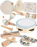 Musical Instruments - Montessori Music Toys for Toddlers 1-3 - Natural Wooden Instruments Toy for Babies 6-12-18 Months - Preschool Educational Toys for Boy Girls 1-3-2-4 Christmas Birthday Gifts