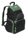 Mitchell Fishing Backpack With 4 Tackle Boxes, Rigid Sunglasses Pocket, Rod Wrap - Black/Green