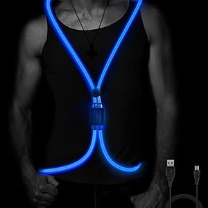 esonstyle LED Reflective Vest Rechargeable Running Light for Runners High Visibility Safety Vest for Running,Cycling or Walking