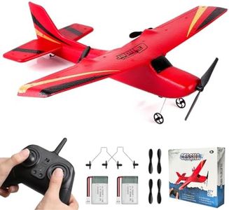 HAWK'S WORK 2 Channel RC Airplane, RC Plane Ready to Fly, 2.4GHz Remote Control Airplane, Easy to Fly RC Glider for Kids & Beginners (Red)